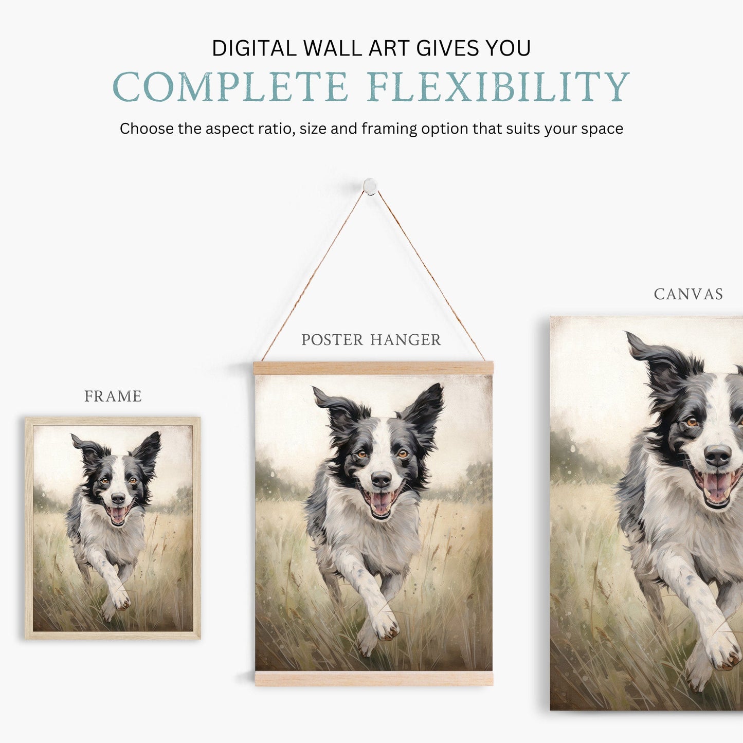 Border Collie Wall Art, Rustic Dog Decor, Perfect Gift for Dog Lovers - WildfieldPrints