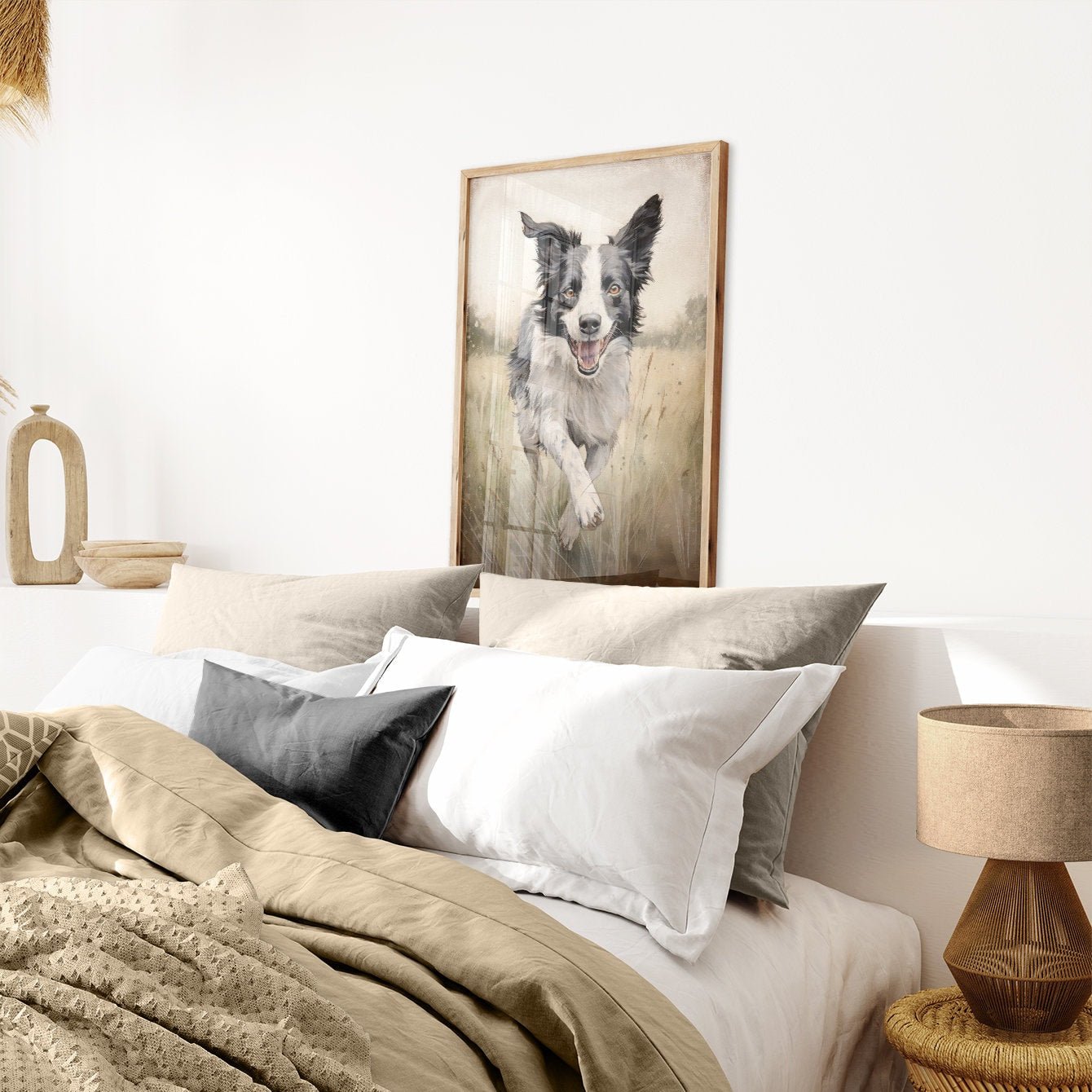 Border Collie Wall Art, Rustic Dog Decor, Perfect Gift for Dog Lovers - WildfieldPrints