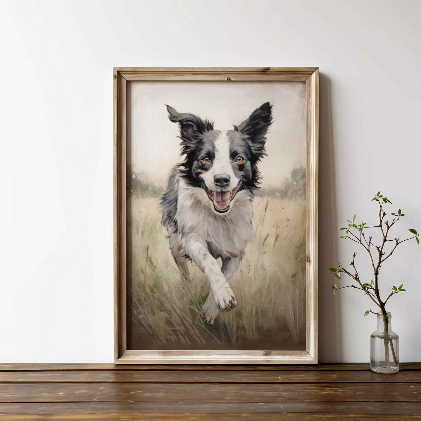 Border Collie Wall Art, Rustic Dog Decor, Perfect Gift for Dog Lovers - WildfieldPrints