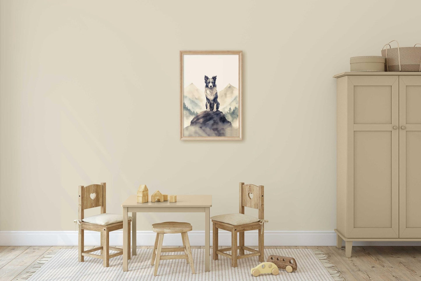 Border Collie Wall Decor, Rustic Dog Portrait, Perfect Gift for Owners - WildfieldPrints