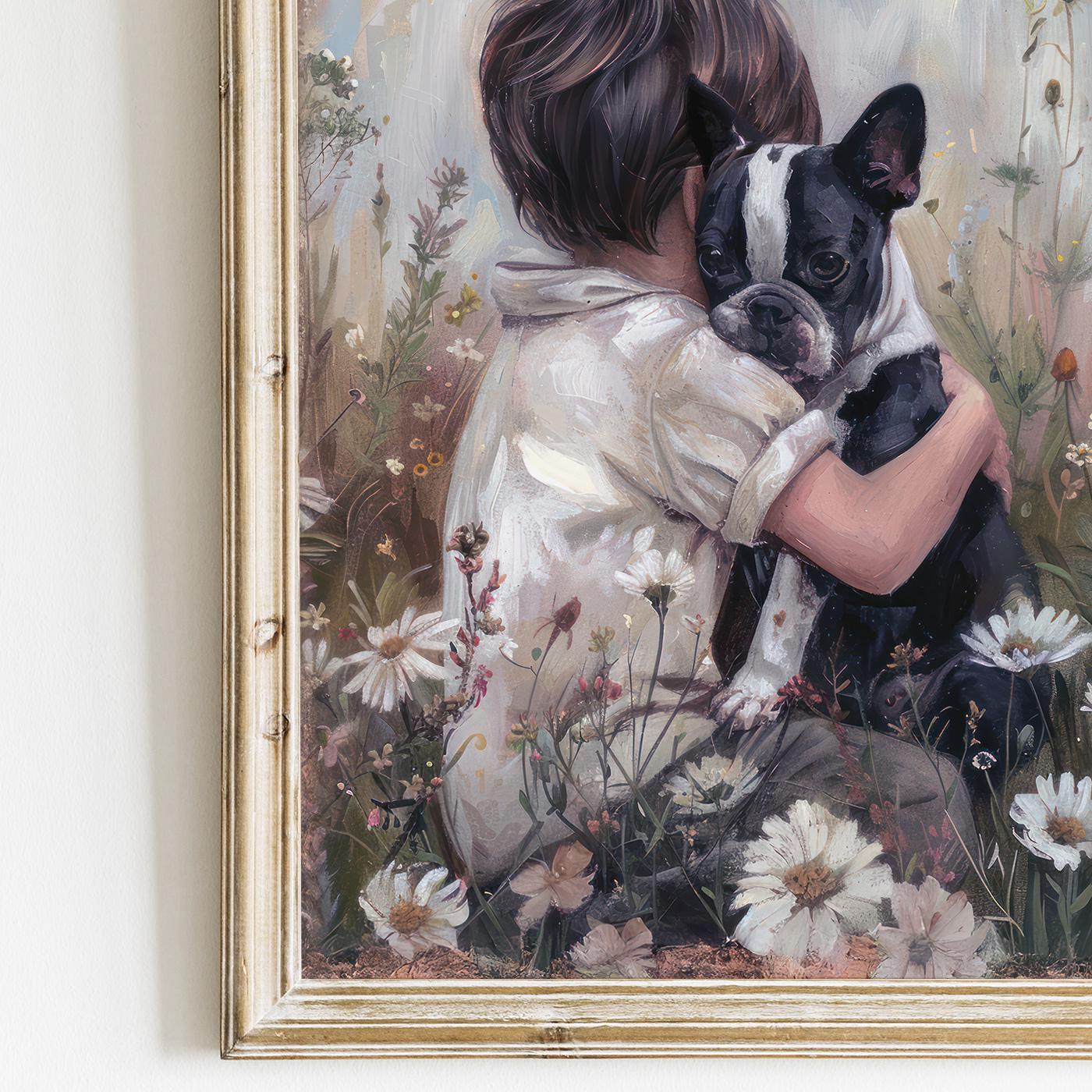 Boston Terrier Nursery Decor, Boy Dog Nursery Art, Boston Terrier Print Kids, Dog Boy Painting, Boy Room Dog Decor, Printable Dog Wall Art - My Store