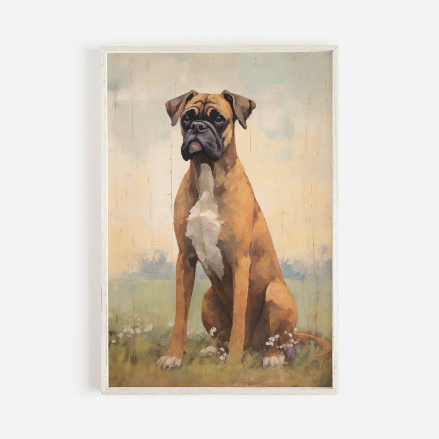 Boxer Dog Vintage Wall Art, Rustic Decor for Dog Lovers, Gift Idea - WildfieldPrints