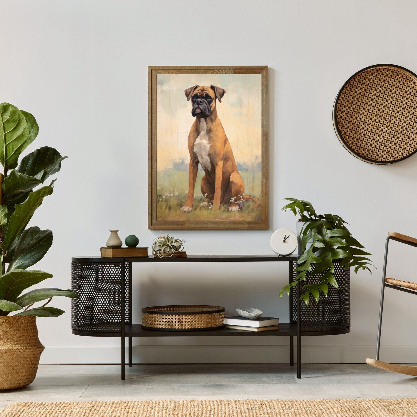 Boxer Dog Vintage Wall Art, Rustic Decor for Dog Lovers, Gift Idea - WildfieldPrints
