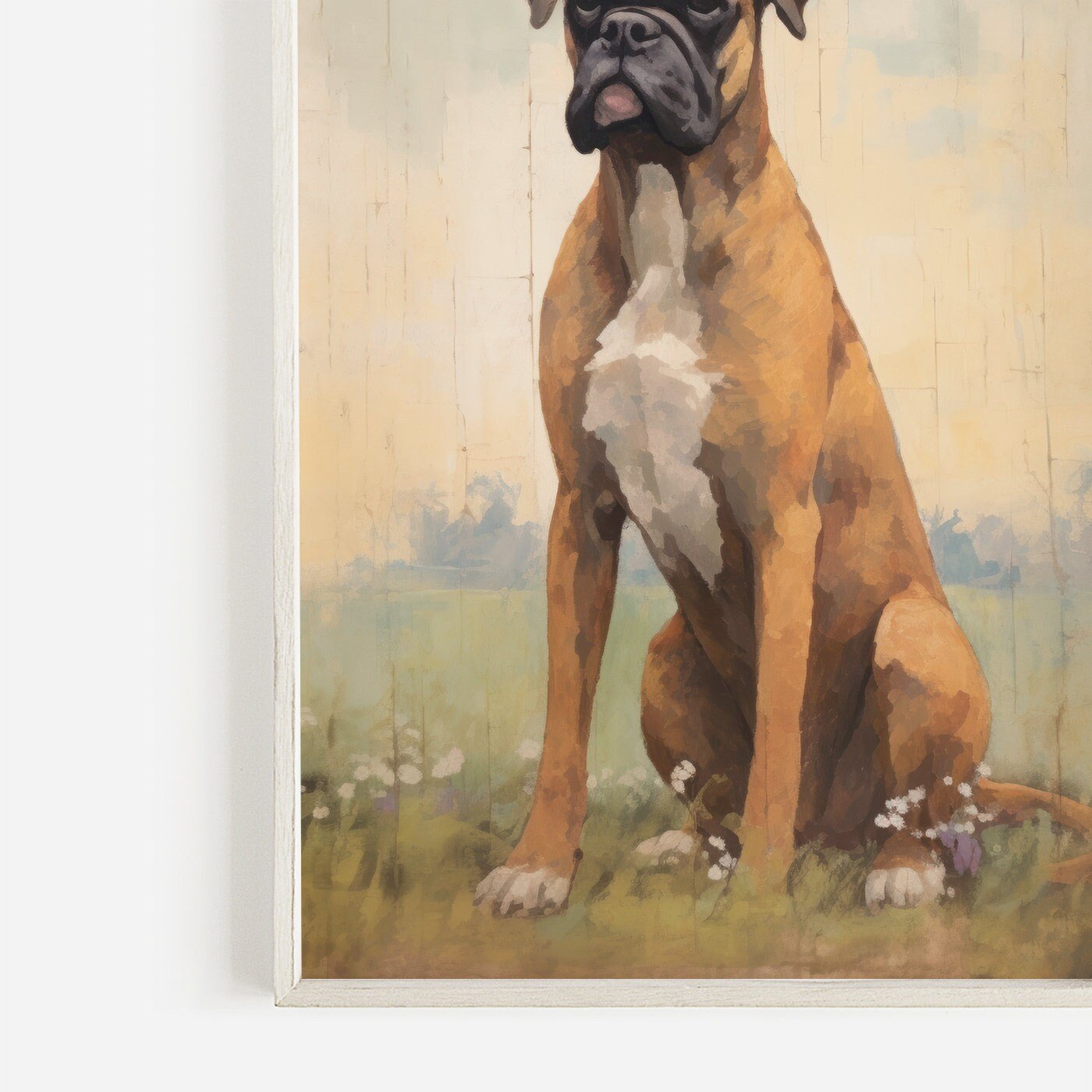 Boxer Dog Vintage Wall Art, Rustic Decor for Dog Lovers, Gift Idea - WildfieldPrints