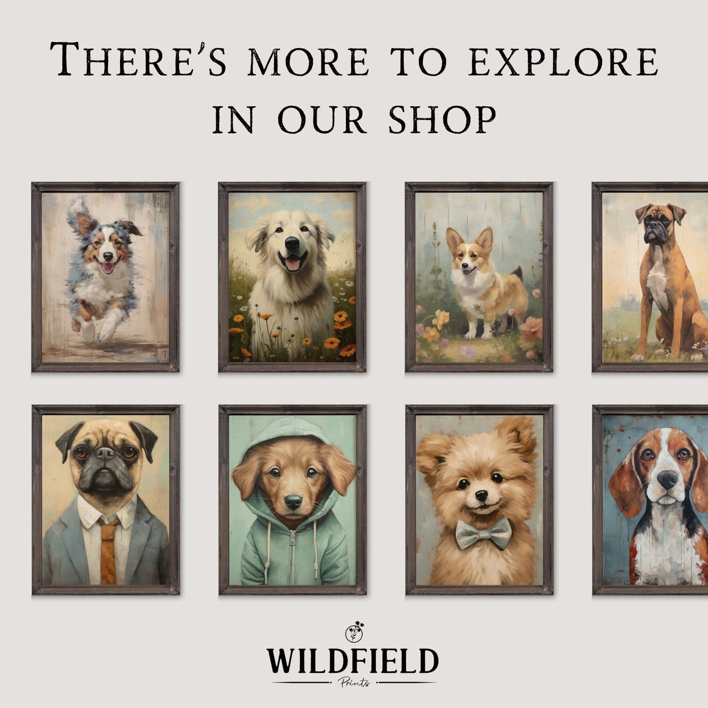 Boxer Dog Wall Art, Rustic Decor for Dog Lovers, Vintage Watercolor - WildfieldPrints