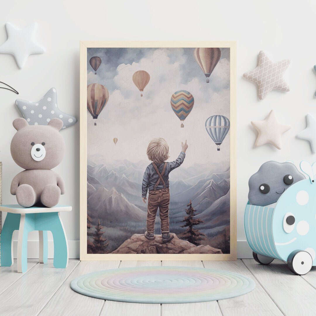 Boy Adventure Nursery Decor, Vintage Room Art, Mountain Wall Decor - WildfieldPrints