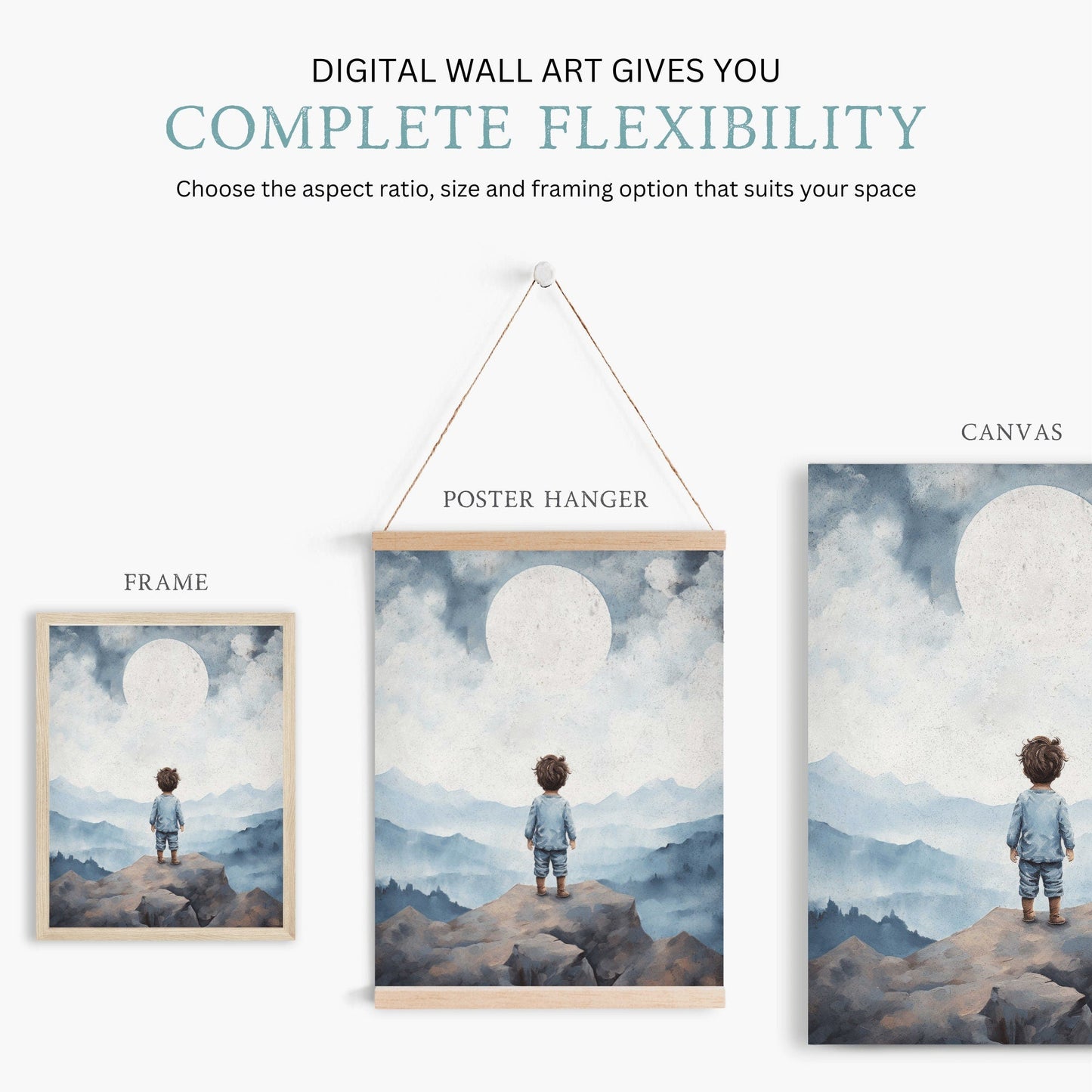 Boy Adventure Nursery Prints, Nature Wall Decor, Toddler Room Art - WildfieldPrints