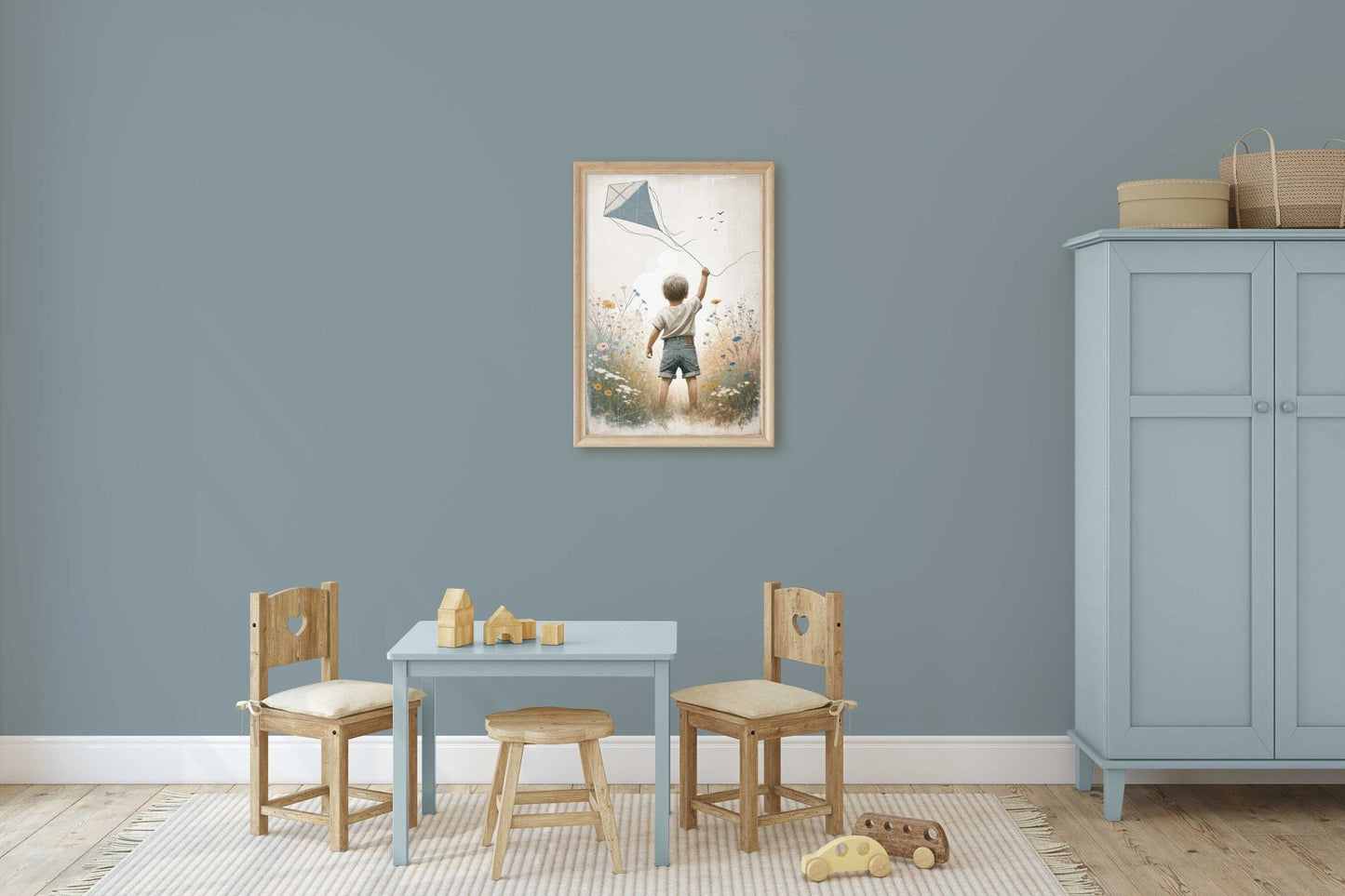 Boy Adventure Wall Art, Kite Nursery Print, Toddler Room Decor - WildfieldPrints