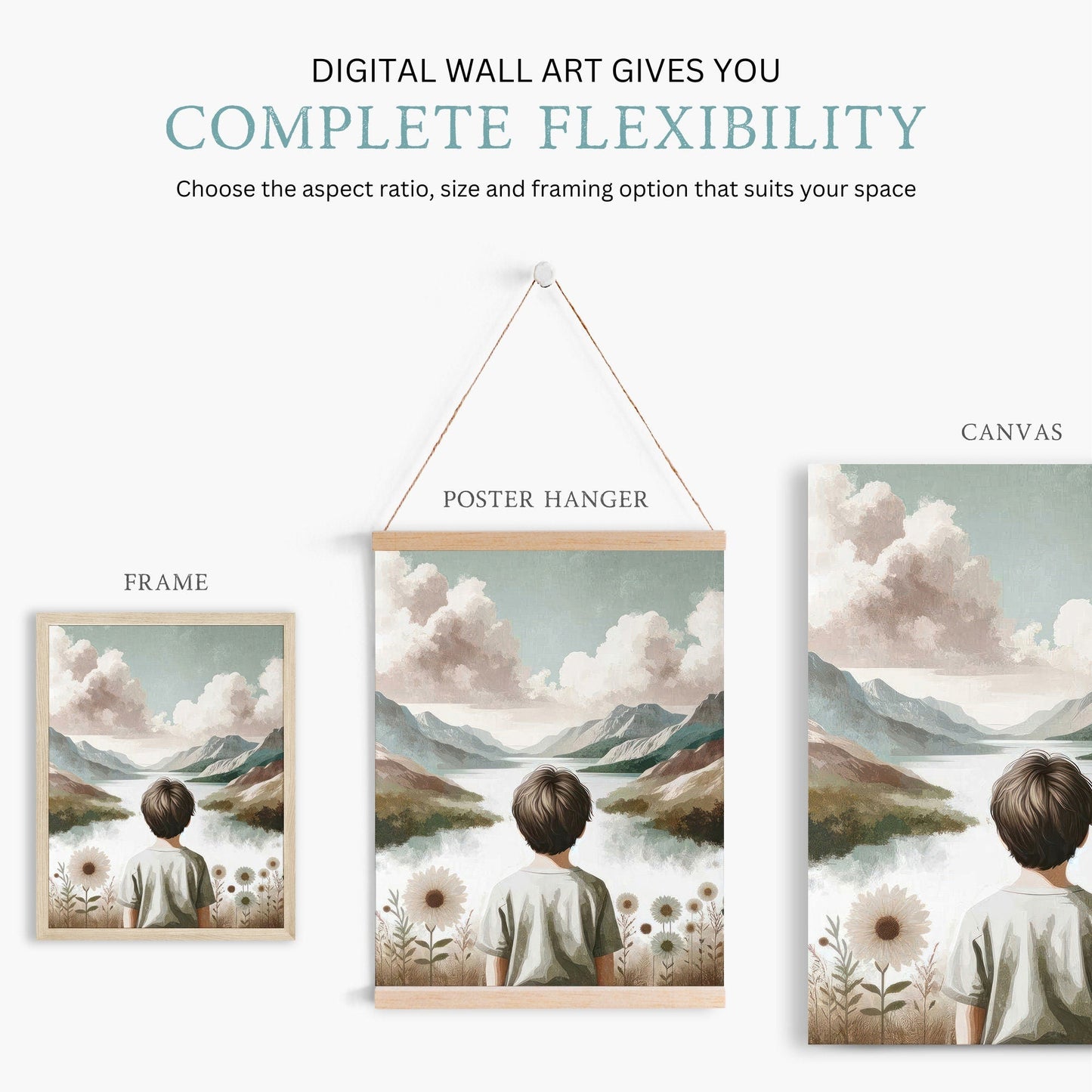 Boy Adventure Wall Art, Mountain Nursery Decor, Nature Prints for Kids - WildfieldPrints