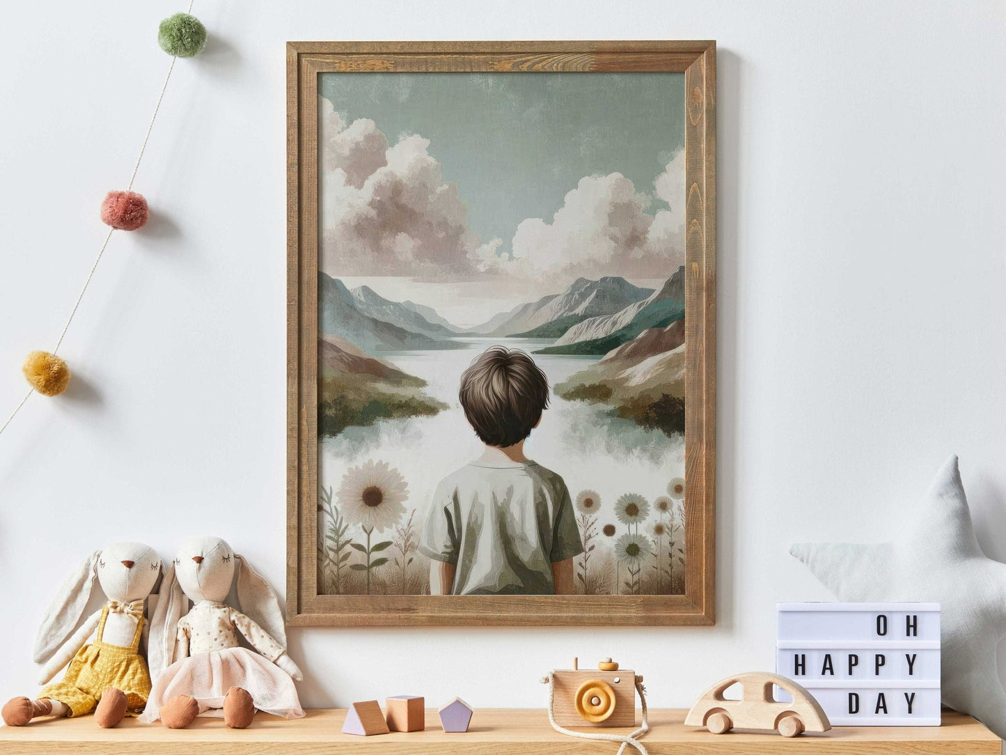 Boy Adventure Wall Art, Mountain Nursery Decor, Nature Prints for Kids - WildfieldPrints