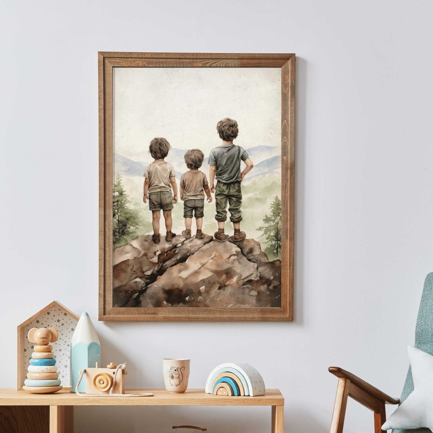 Boys Adventure Room Prints, Playful Nursery Decor, Trio of Artworks - WildfieldPrints
