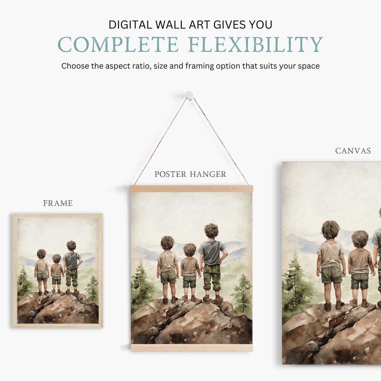 Boys Adventure Room Prints, Playful Nursery Decor, Trio of Artworks - WildfieldPrints