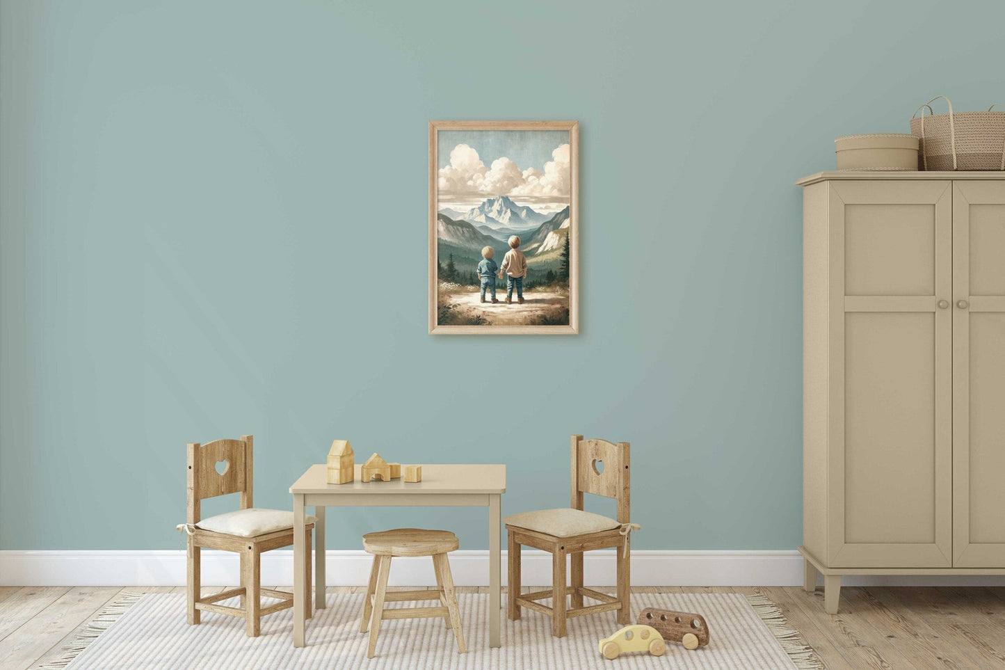 Boys Adventure Wall Art, Nature Decor for Kids, Mountain Print - WildfieldPrints