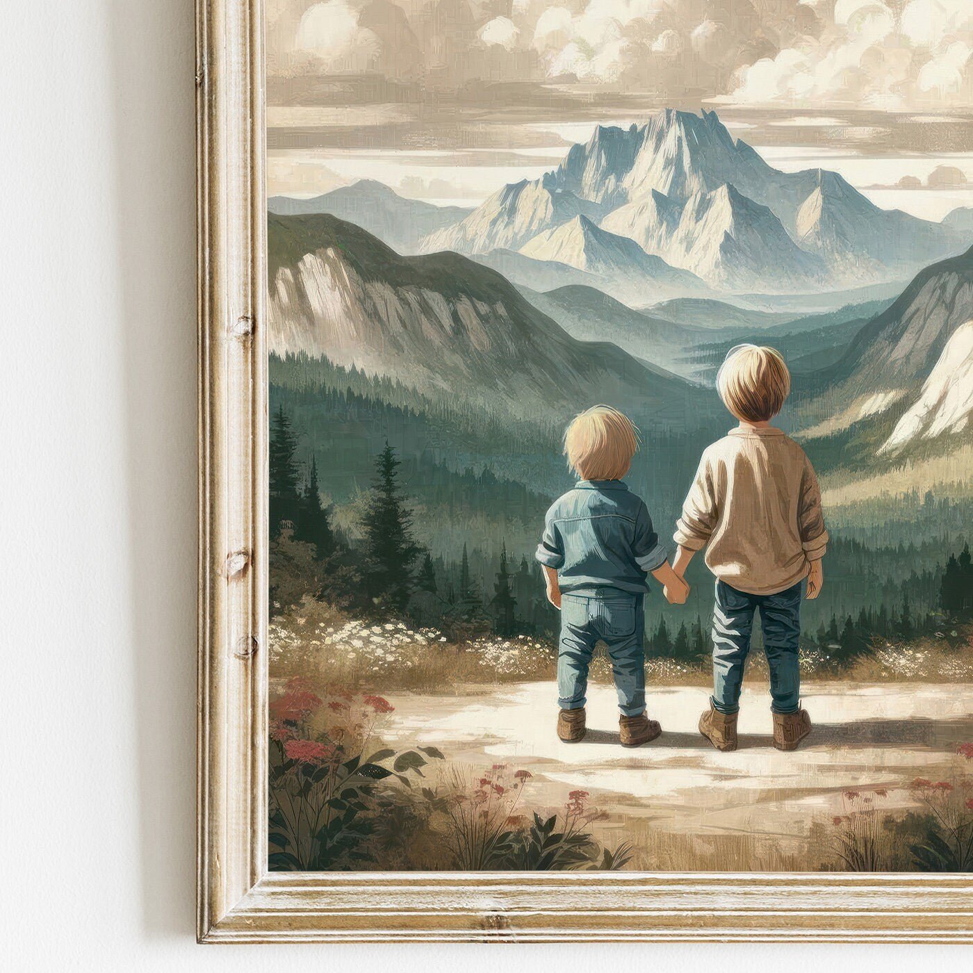 Boys Adventure Wall Art, Nature Decor for Kids, Mountain Print - WildfieldPrints