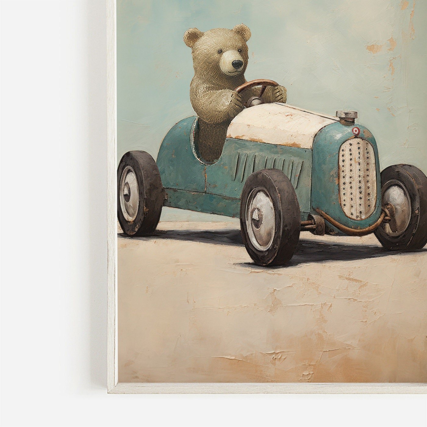 Boys Car Decor, Unique Vintage Wall Art for Nursery or Playroom - WildfieldPrints