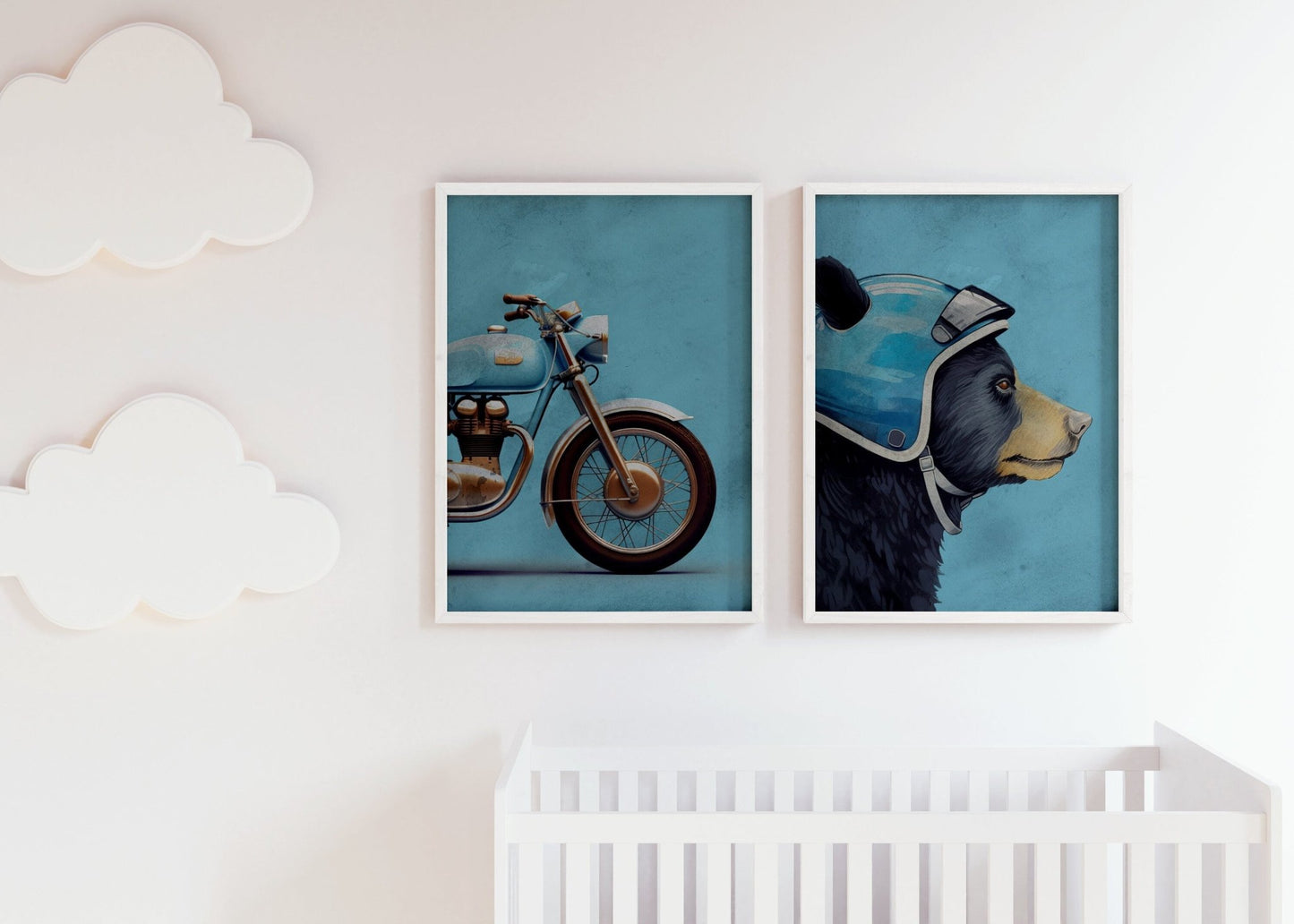 Boys Room Motorcycle Decor, Unique Vintage Style Prints, Cool Biker Art - WildfieldPrints