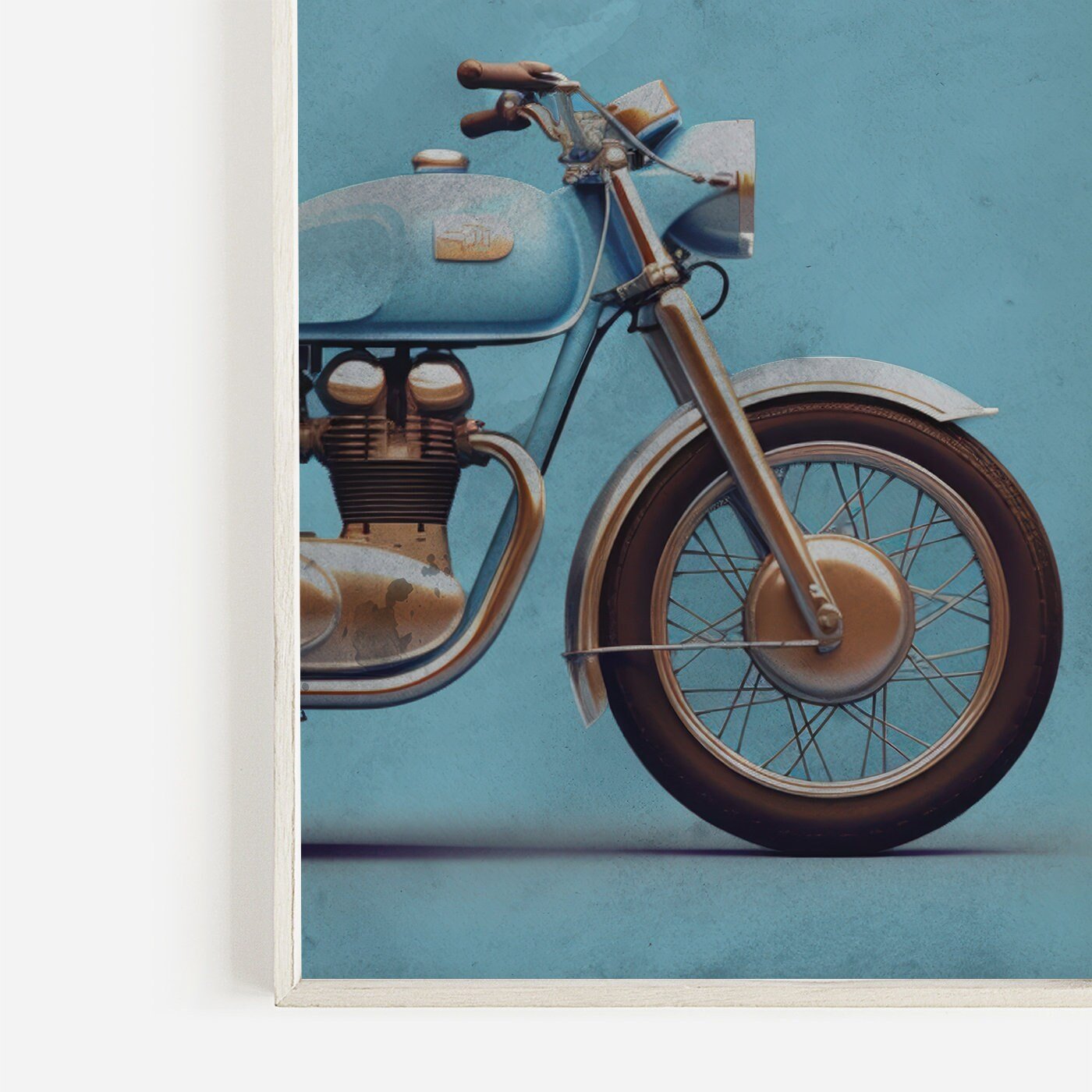 Boys Room Motorcycle Decor, Unique Vintage Style Prints, Cool Biker Art - WildfieldPrints