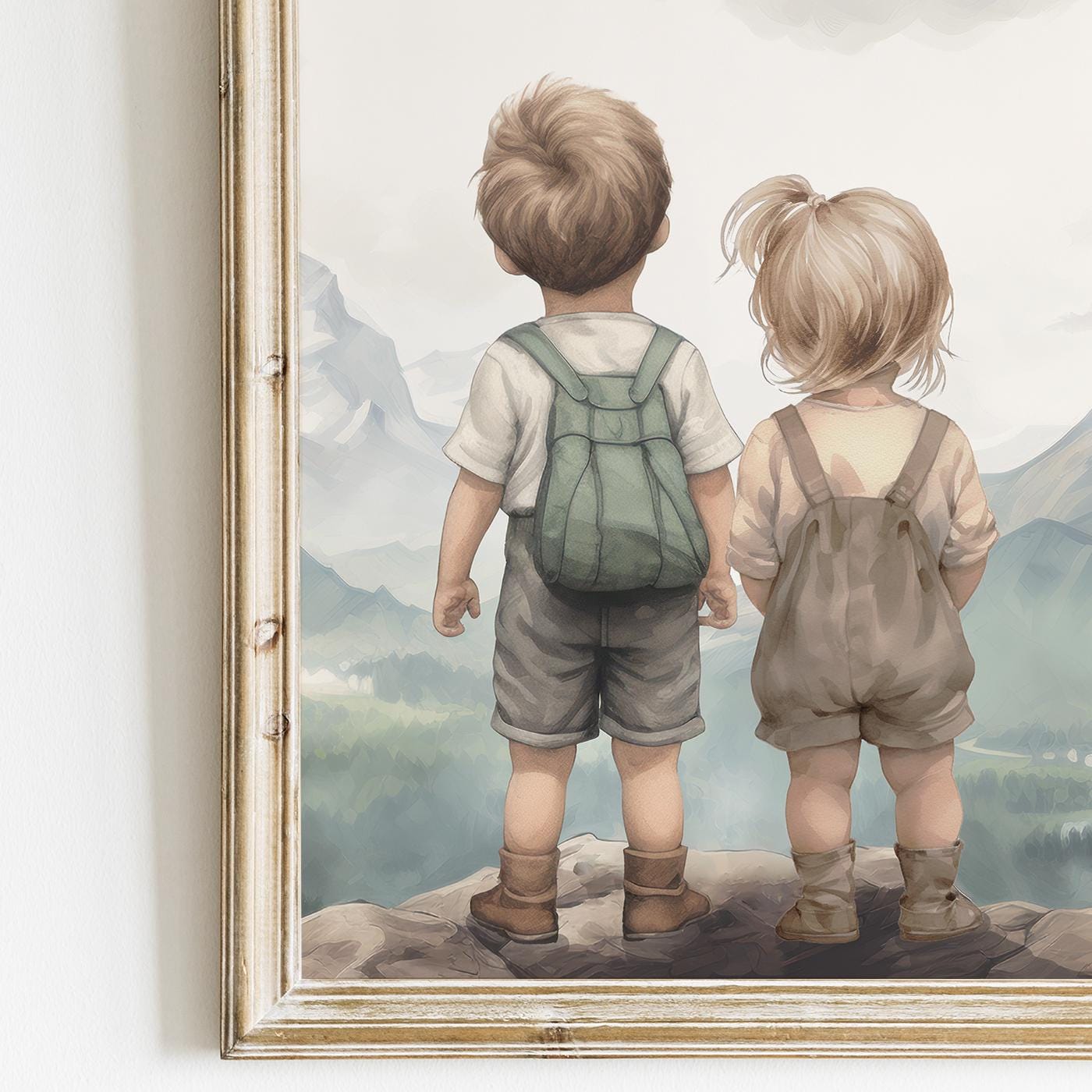 Brother and Sister Artwork, Sibling Room Decor, Nature Theme Kids Art - WildfieldPrints