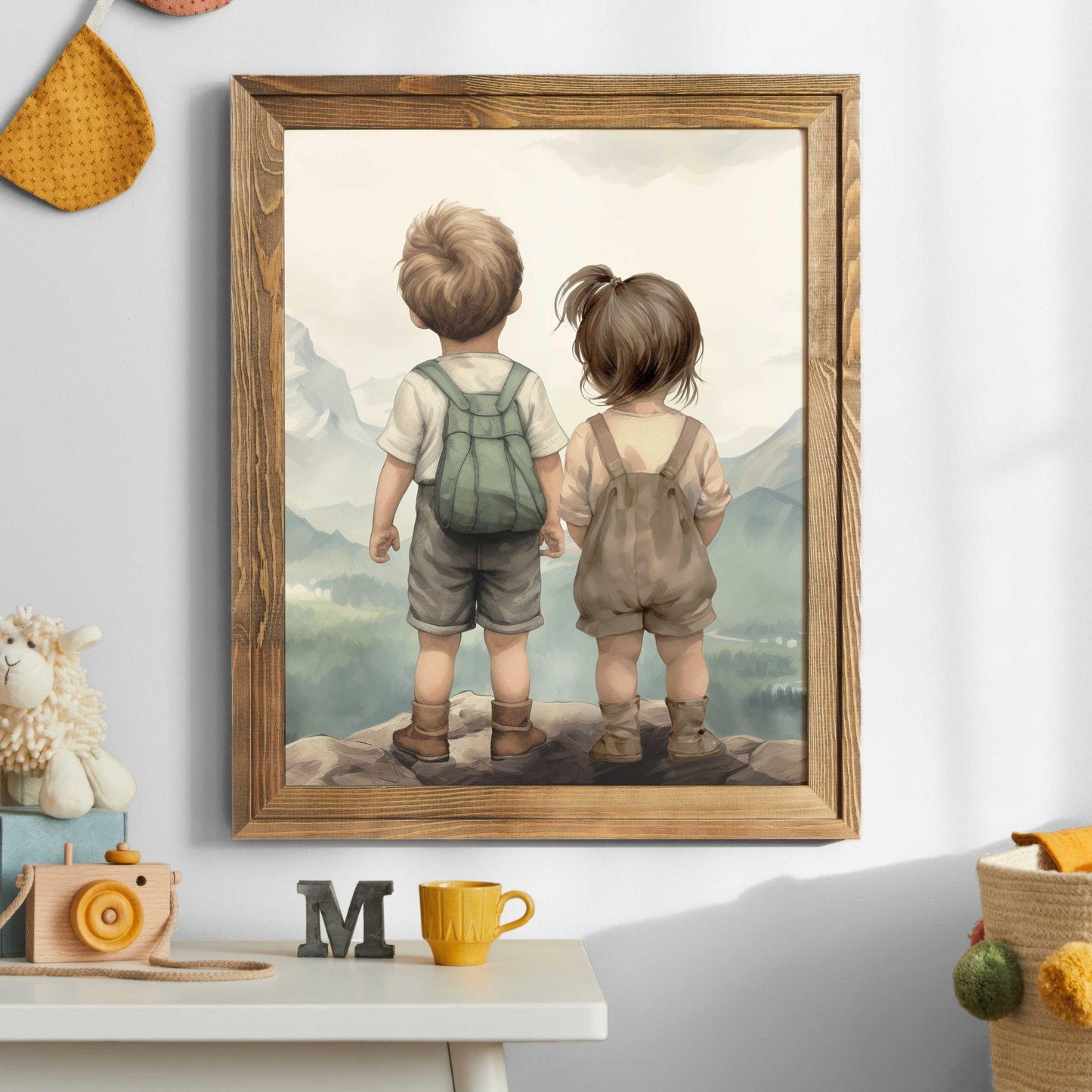 Brother and Sister Room Decor, Sibling Painting, Shared Room Decor Toddler, Adventure, Brother Sister Nursery, Printable Family Art - My Store