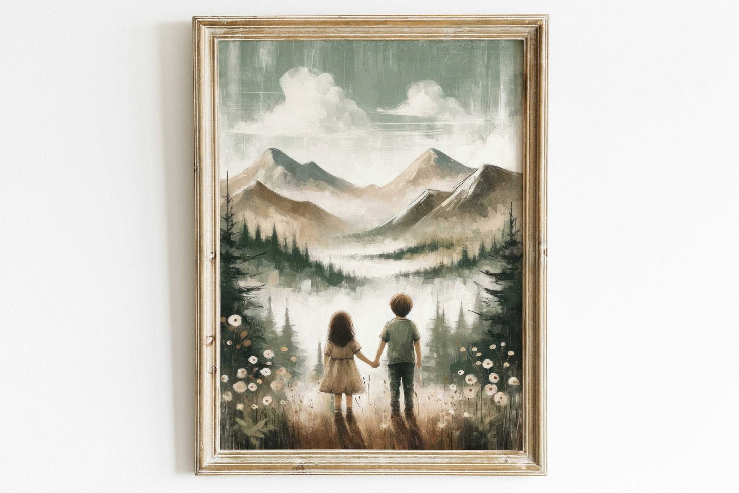 Brother and Sister Wall Art, Sibling Room Decor, Adventure Nursery Decor - WildfieldPrints