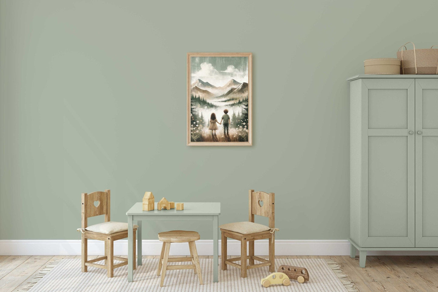 Brother and Sister Wall Art, Sibling Room Decor, Adventure Nursery Decor - WildfieldPrints