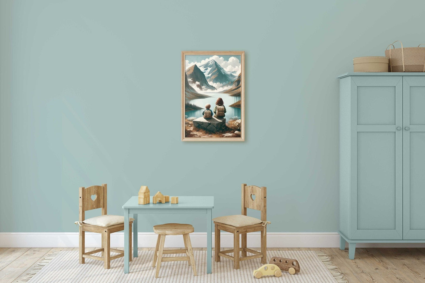 Brother and Sister Wall Art, Sibling Room Decor, Mountain Nursery Art - WildfieldPrints