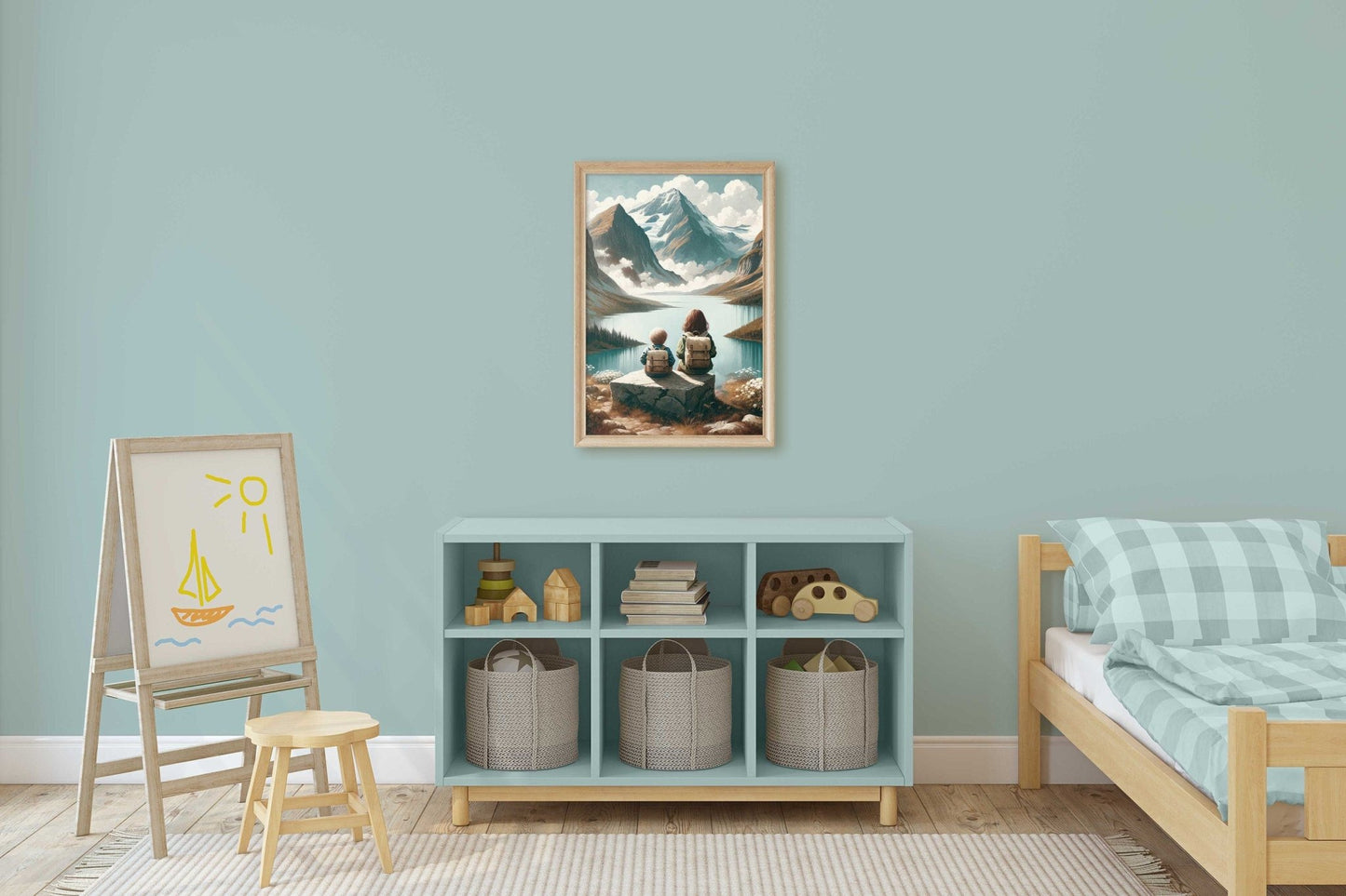 Brother and Sister Wall Art, Sibling Room Decor, Mountain Nursery Art - WildfieldPrints