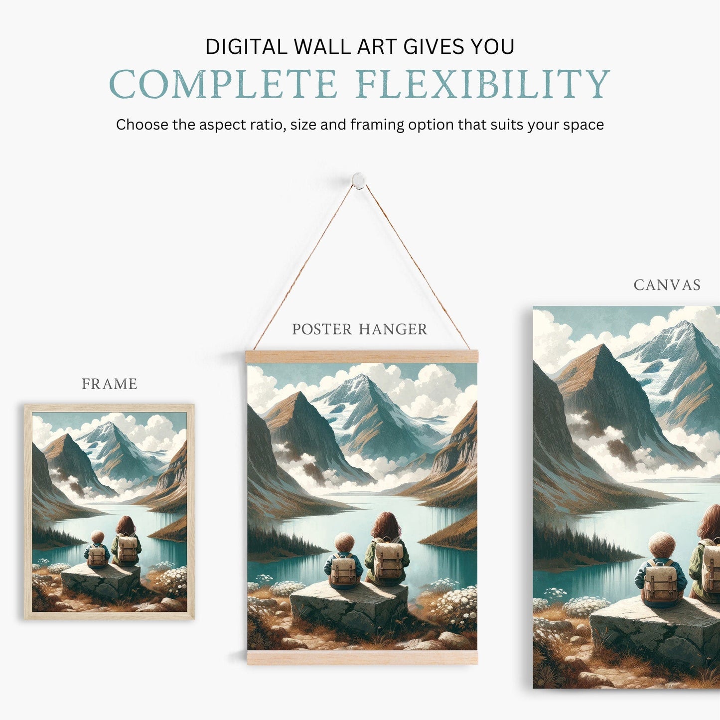 Brother and Sister Wall Art, Sibling Room Decor, Mountain Nursery Art - WildfieldPrints
