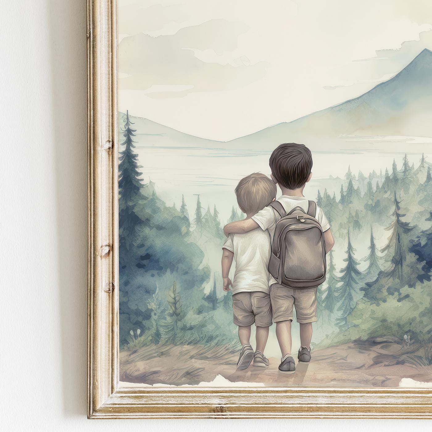 Brother Art, Boys Room Decor, Forest Themed Wall Prints - WildfieldPrints