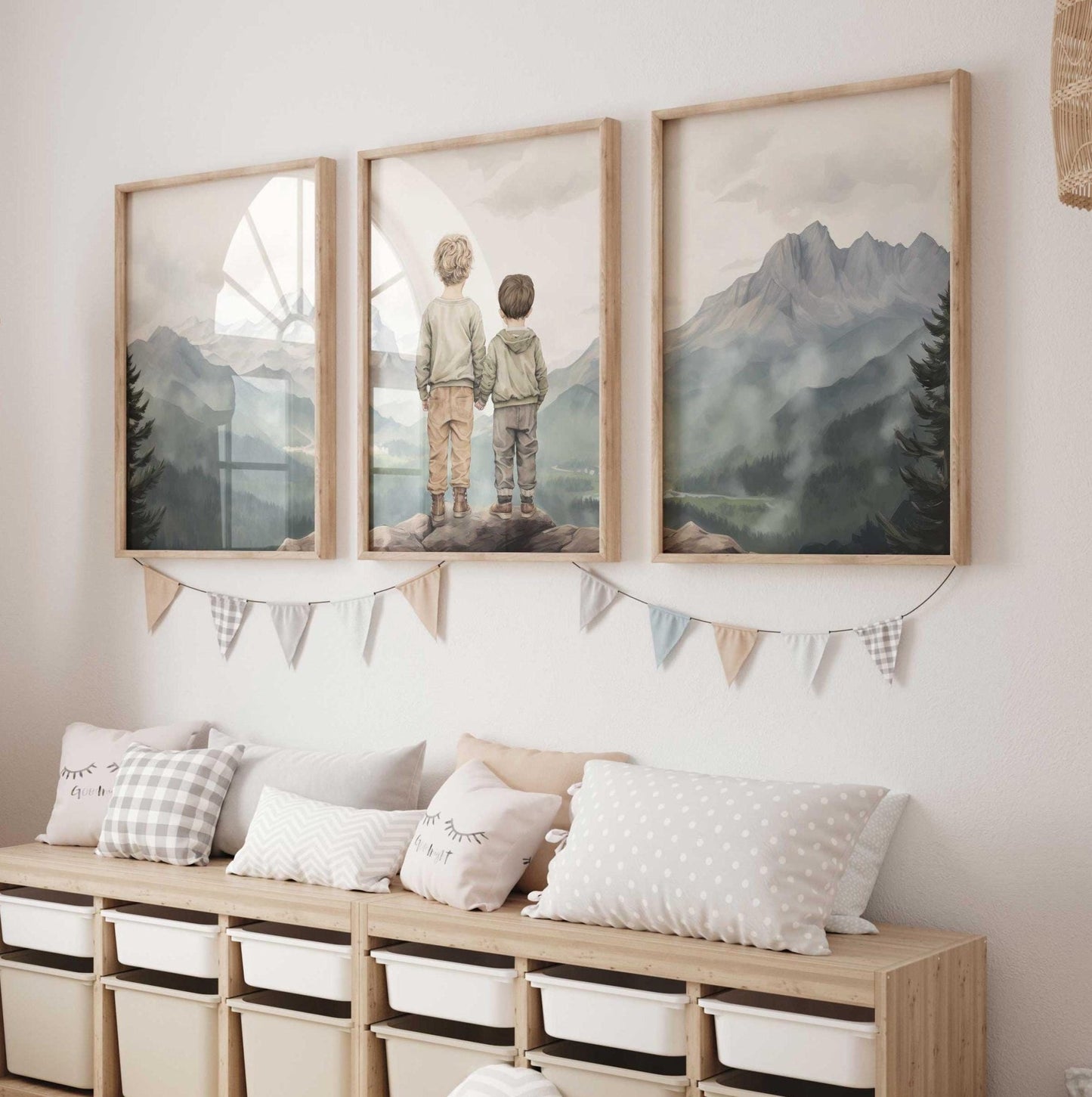 Brother Bedroom Wall Decor, Adventure Art for Boys, Two Prints - WildfieldPrints