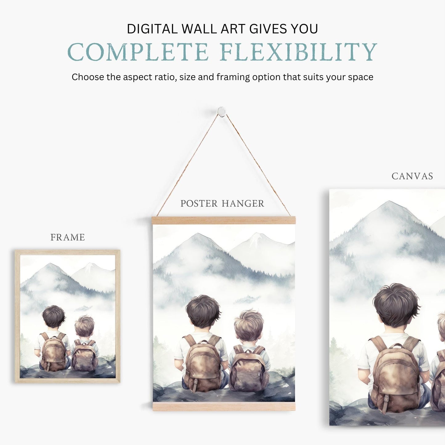 Brother Nursery Decor, Woodland Adventure Prints, Forest Wall Art - WildfieldPrints