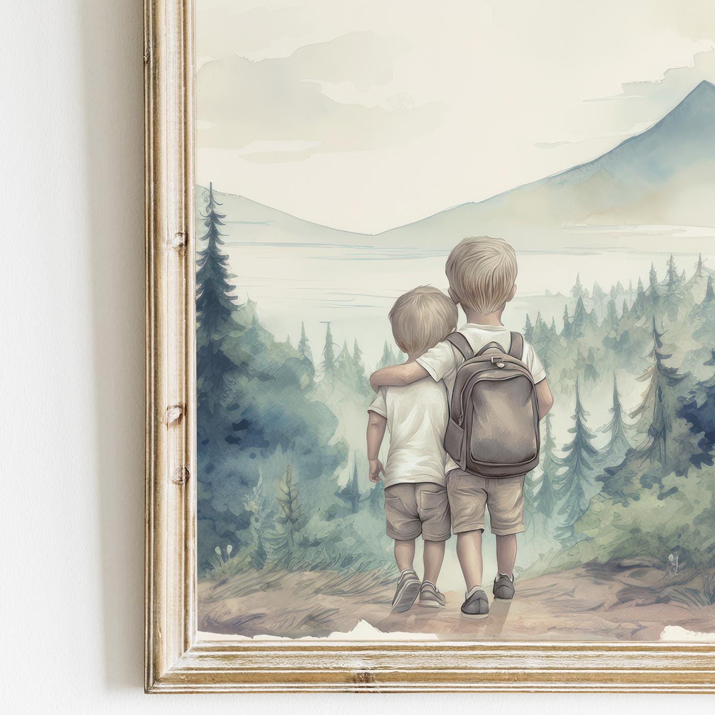 Brother Prints, Forest Nursery Art, Blond Boys Room Decor - WildfieldPrints