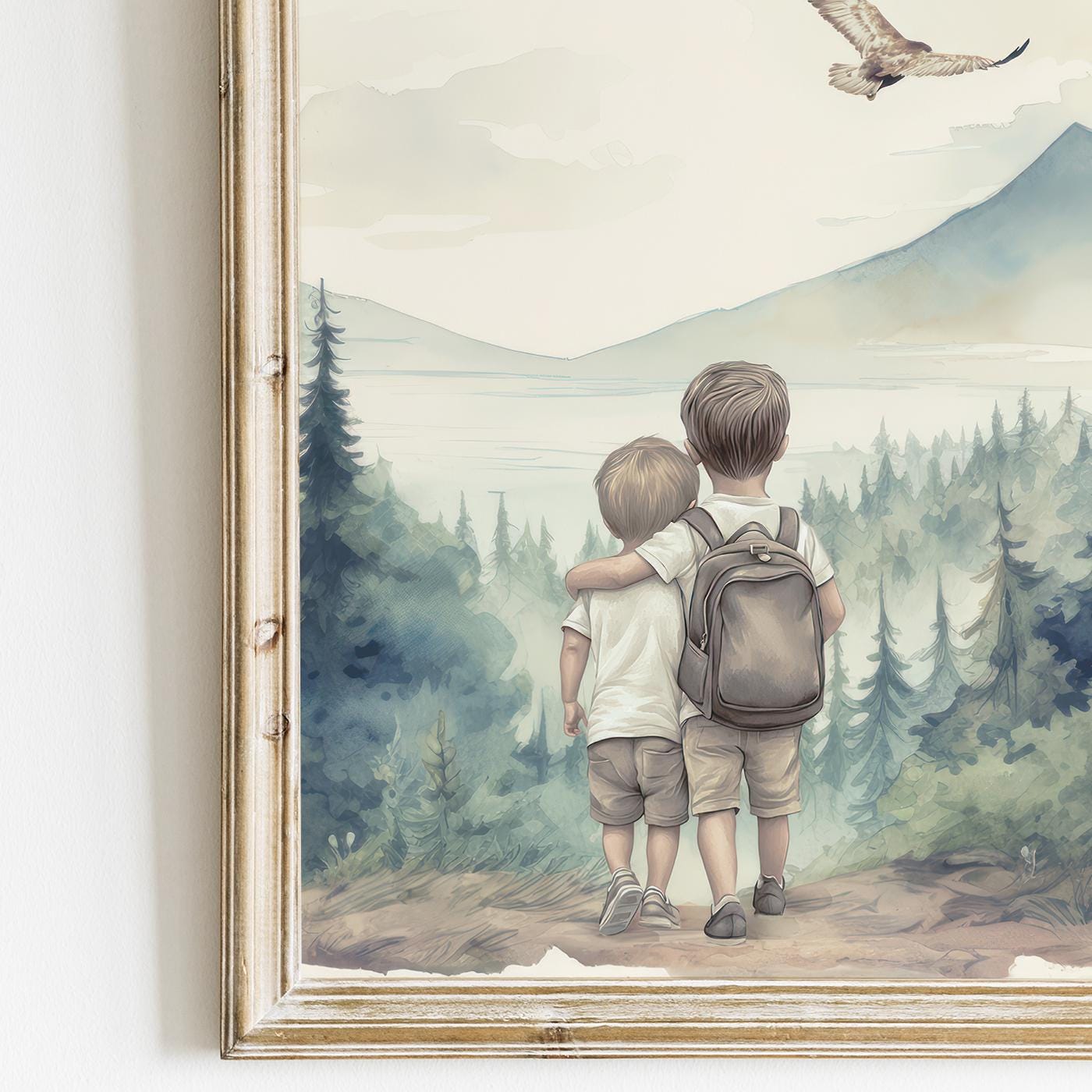 Brother Room Decor, Bear & Fox Print, Woodland Nursery Art - WildfieldPrints