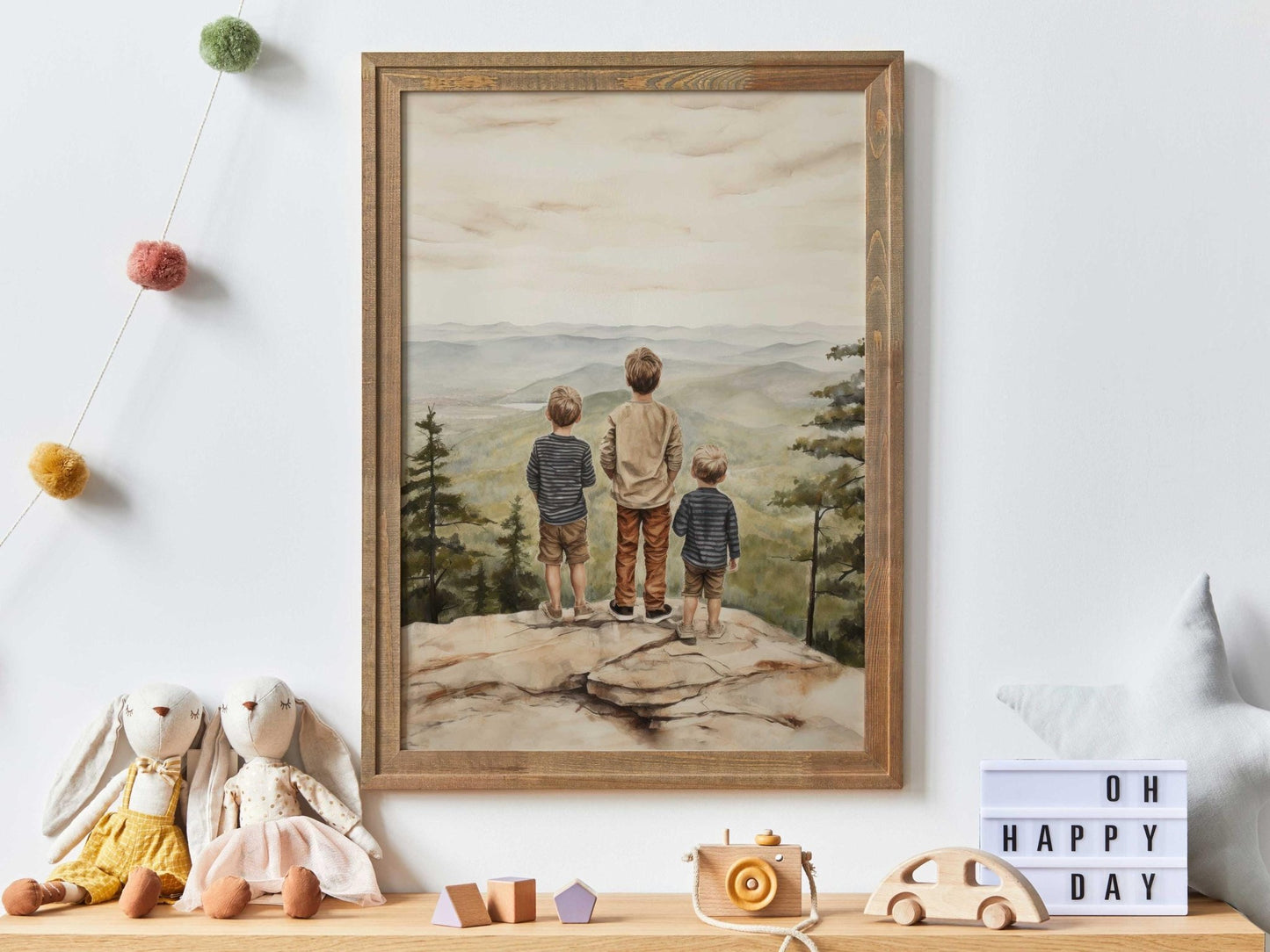 Brother Room Decor, Brothers Bedroom, Three Brothers Painting, Best Friends, Adventure Nursery, Shared Brother Room, PRINTABLE Boy Wall Art - My Store