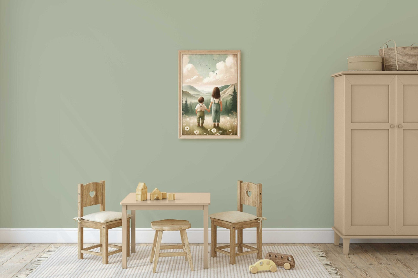 Brother & Sister Art, Siblings Adventure Decor, Mountain Theme Prints - WildfieldPrints