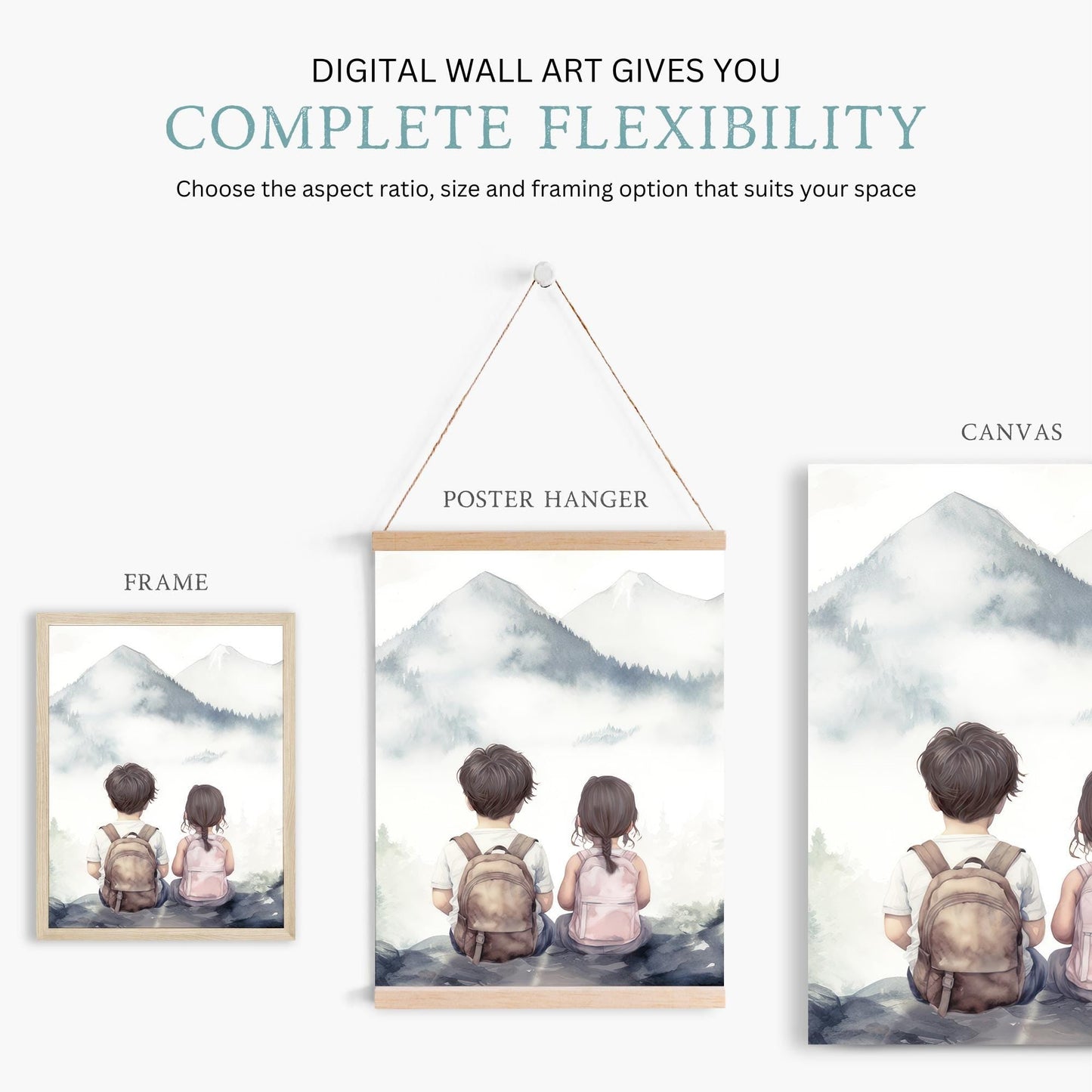 Brother & Sister Room Decor, Boy Girl Print, Woodland Animals, Adventure Nursery - WildfieldPrints
