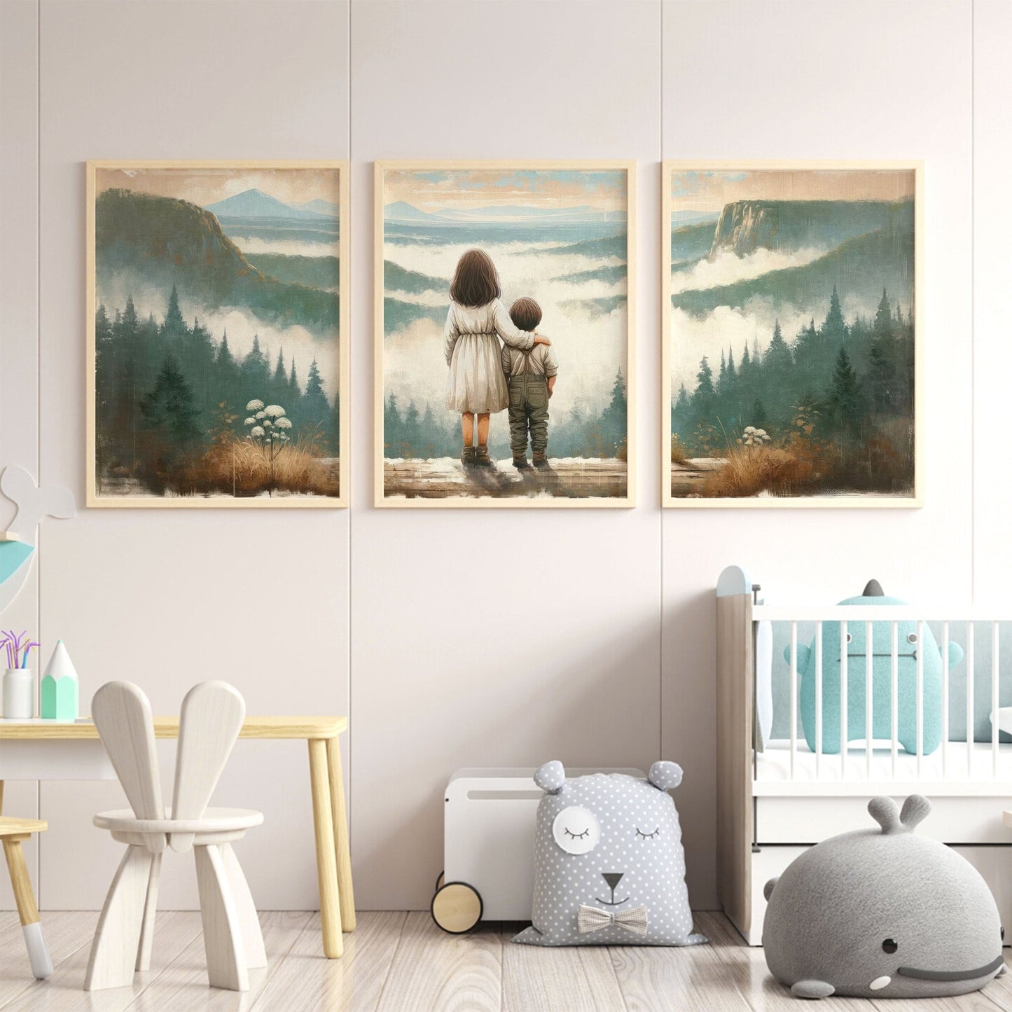Brother & Sister Wall Art, Boy and Girl Print, Adventure Decor - WildfieldPrints