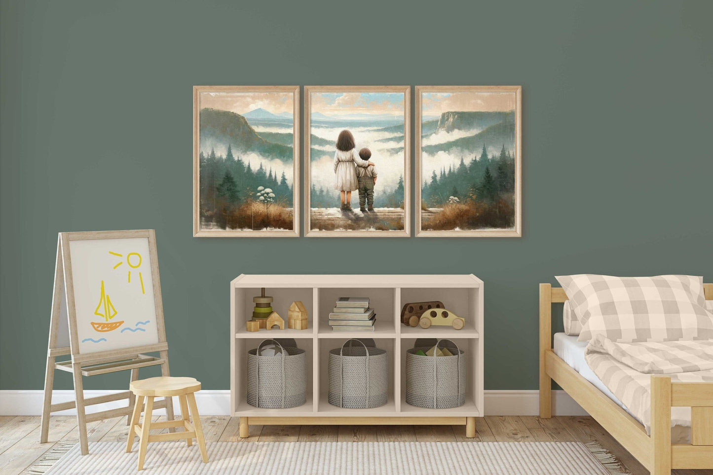 Brother & Sister Wall Art, Boy and Girl Print, Adventure Decor - WildfieldPrints