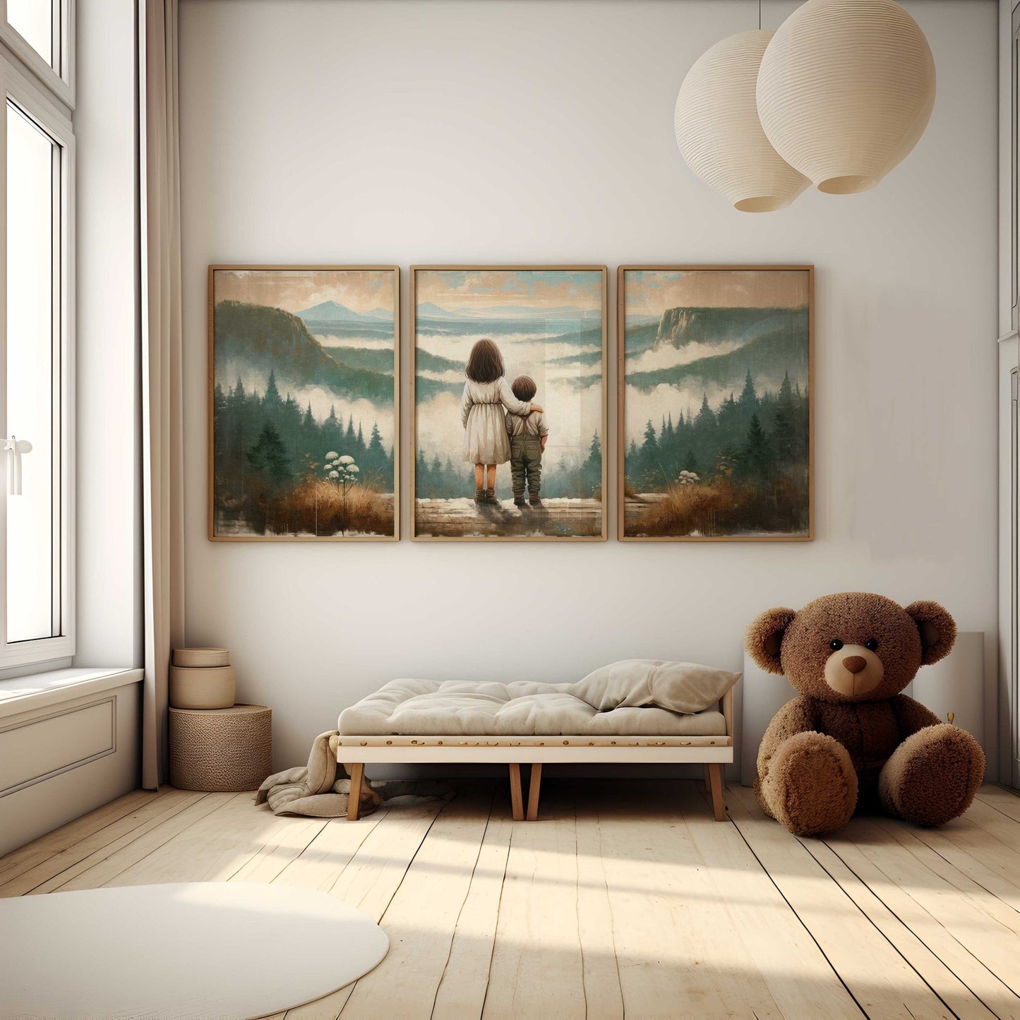 Brother & Sister Wall Art, Boy and Girl Print, Adventure Decor - WildfieldPrints
