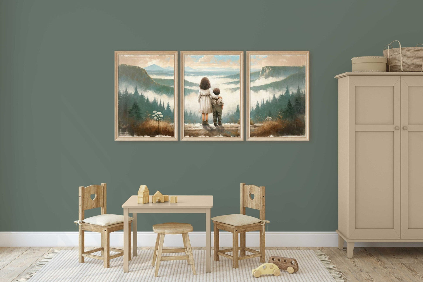 Brother & Sister Wall Art, Boy and Girl Print, Adventure Decor - WildfieldPrints