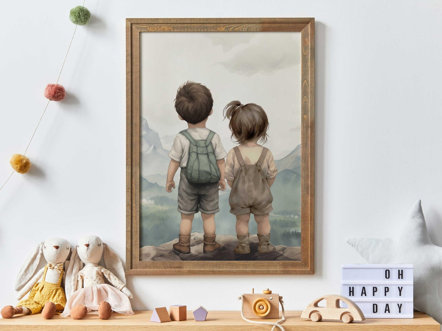 Brother & Sister Wall Art, Sibling Room Decor, Shared Toddler Room Print, Adventure Art Kids, Brother Sister Nursery, Printable Sibling Art - My Store