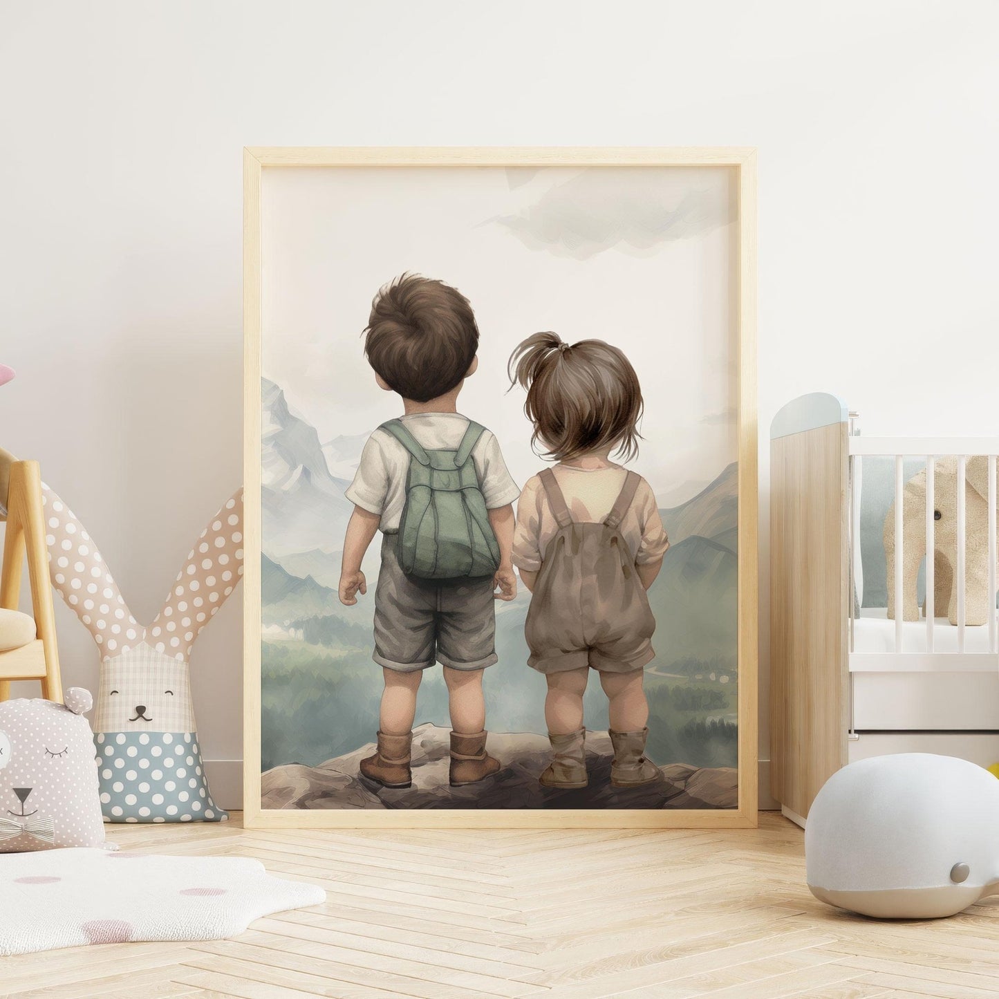 Brother & Sister Wall Art, Sibling Room Decor, Shared Toddler Room Print, Adventure Art Kids, Brother Sister Nursery, Printable Sibling Art - My Store