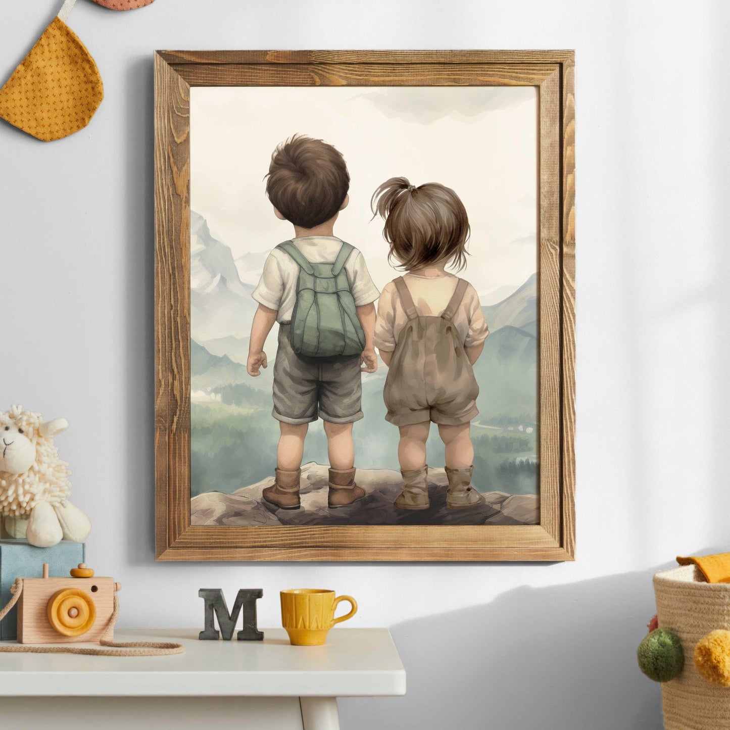 Brother & Sister Wall Art, Sibling Room Decor, Shared Toddler Room Print, Adventure Art Kids, Brother Sister Nursery, Printable Sibling Art - My Store