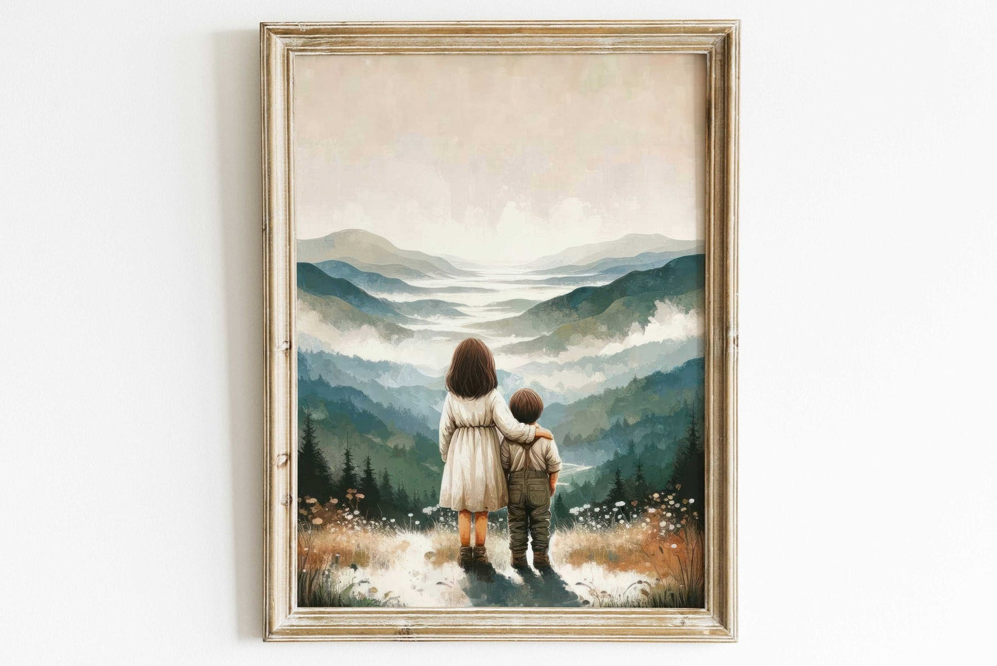 Brother & Sister Wall Art, Siblings Adventure Decor, Toddler Print - WildfieldPrints