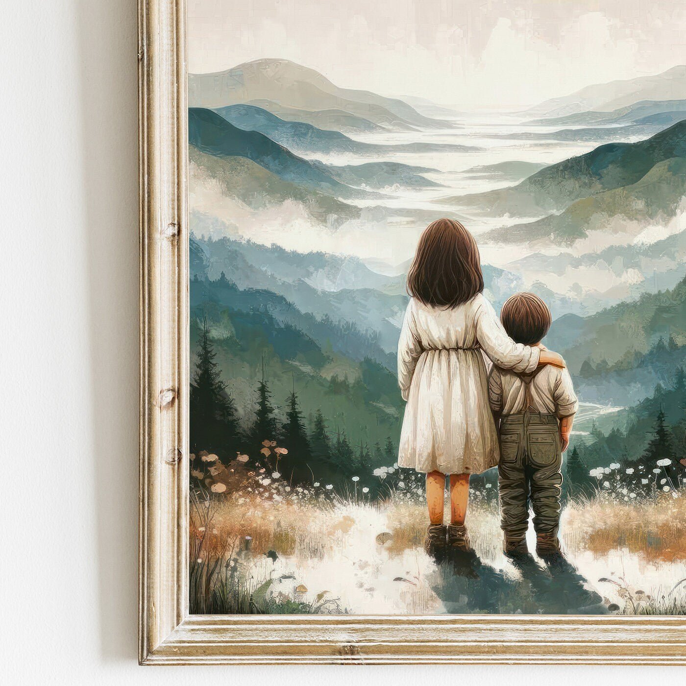 Brother & Sister Wall Art, Siblings Adventure Decor, Toddler Print - WildfieldPrints