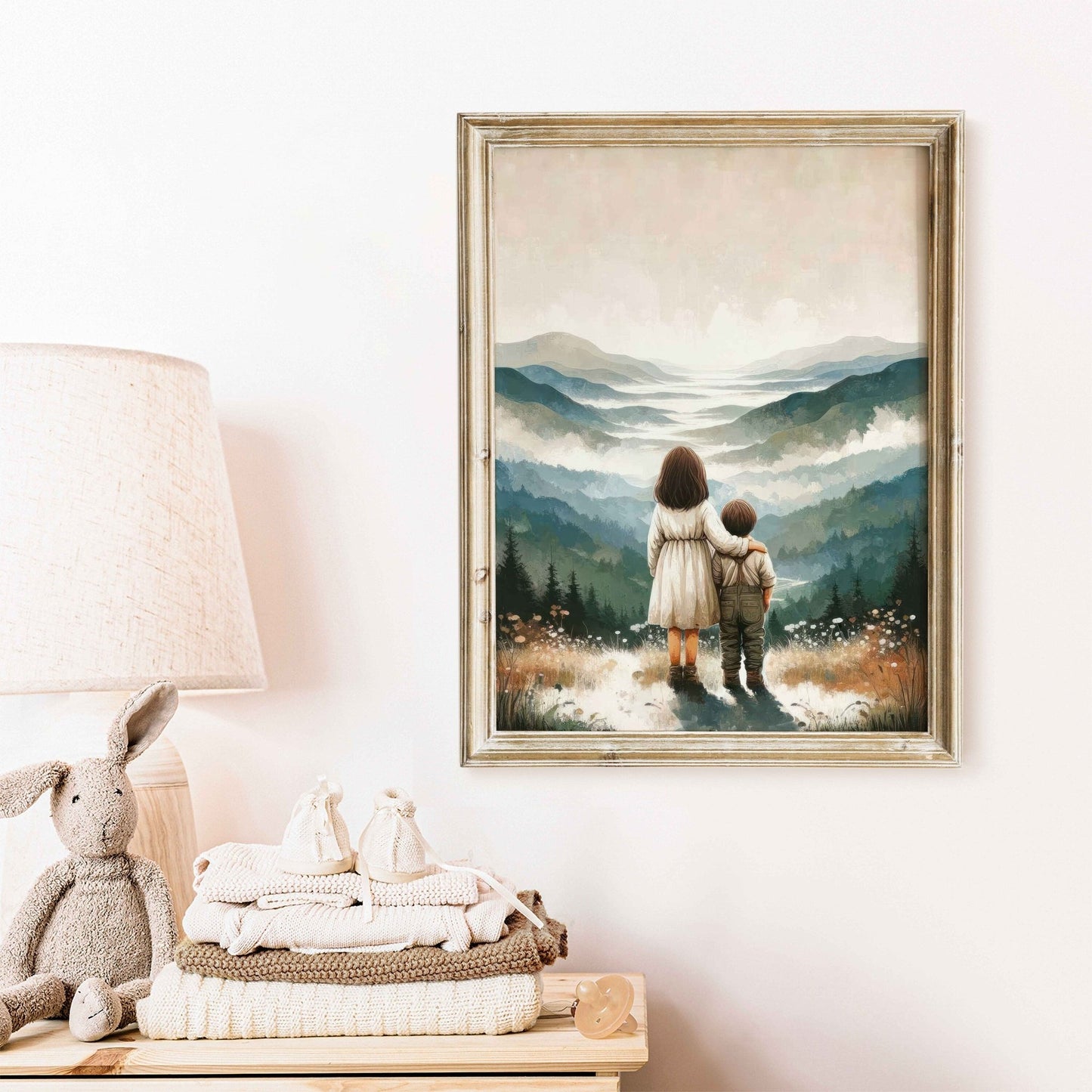 Brother & Sister Wall Art, Siblings Adventure Decor, Toddler Print - WildfieldPrints