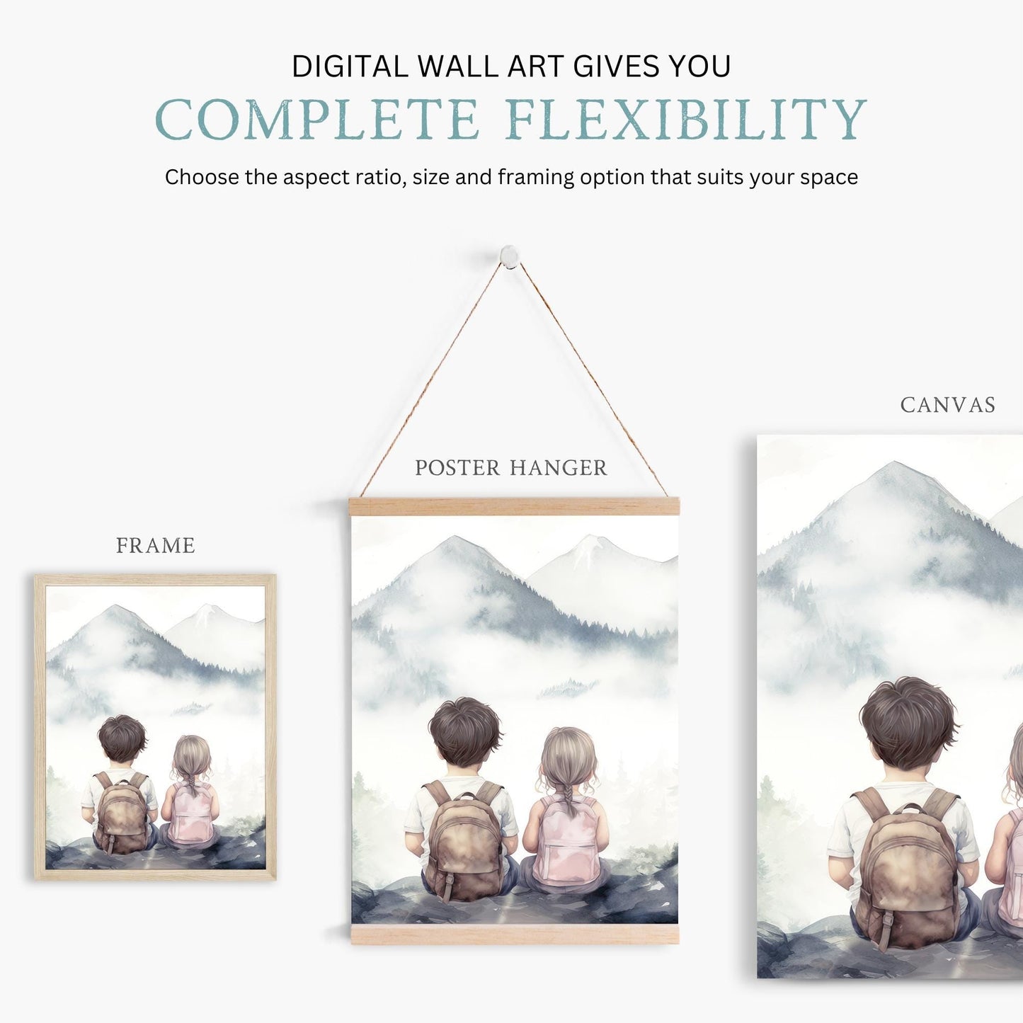 Brother & Sister Wall Decor, Boy and Girl Prints, Woodland Animals - WildfieldPrints