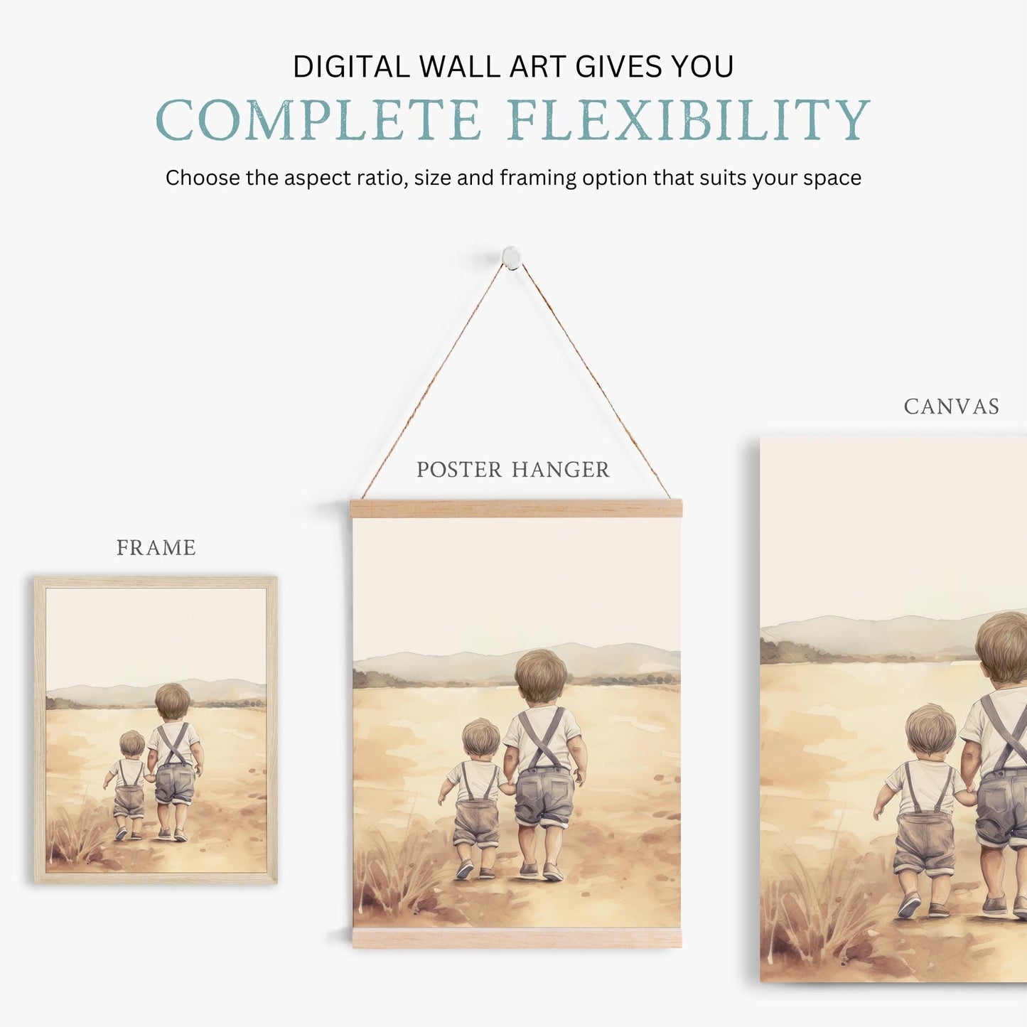 Brother Wall Art, Farmhouse Tractor Decor, Countryside Bedroom Print - WildfieldPrints