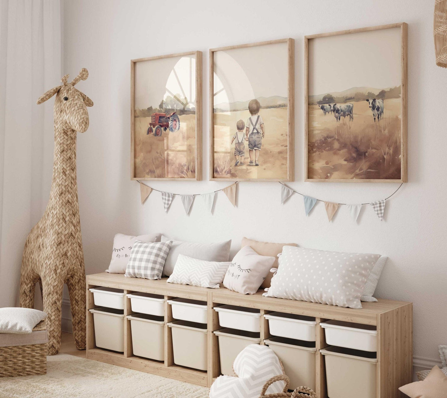 Brother Wall Art, Farmhouse Tractor Decor, Countryside Bedroom Print - WildfieldPrints