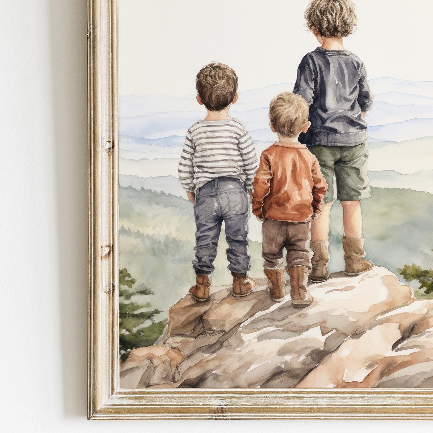 Brothers Print, Adventure Decor for Boys, Outdoors Nursery Art - WildfieldPrints